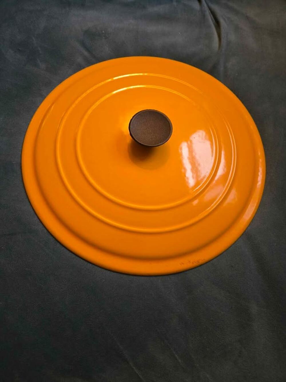 Le Creuset Saffron yellow Orange Cast Iron Lid Size F